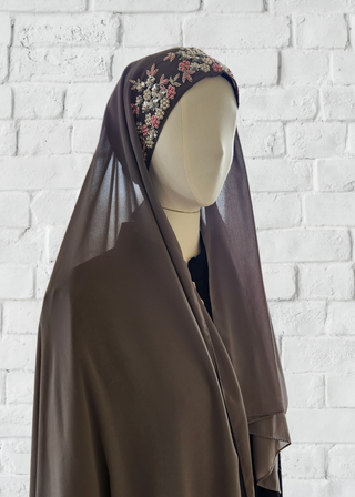 Exquisite Hand-Embroidered Zardozi Hijab - Khushu Modest Wear