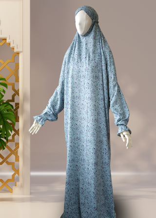 One-Piece Salah Dress Printed Soft Crepe - Khushu Modest Wear