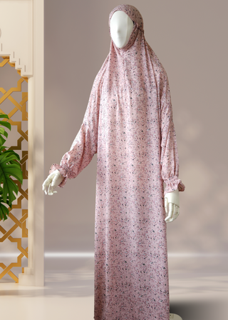 One-Piece Salah Dress Printed Soft Crepe - Khushu Modest Wear