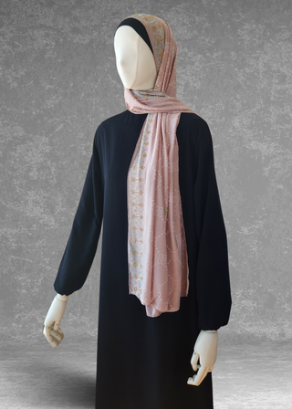 Self-Embossed Jacquard Jersey Ultra Soft Stretchable Hijabs Scarf - Khushu Modest Wear