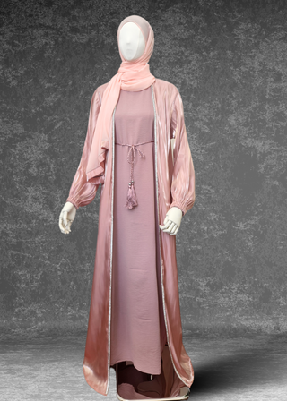 Organza Abaya 4 Piece  Set - Khushu Modest Wear