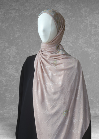 Self-Embossed Jacquard Jersey Ultra Soft Stretchable Hijabs Scarf - Khushu Modest Wear