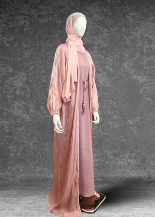 Organza Abaya 4 Piece  Set - Khushu Modest Wear