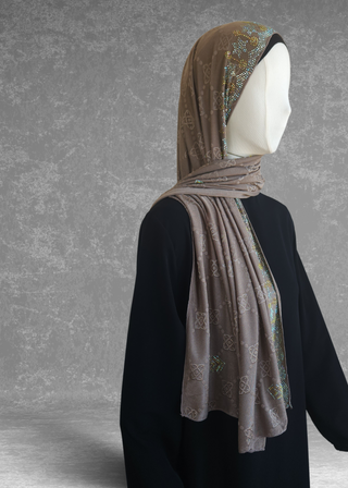 Self-Embossed Jacquard Jersey Ultra Soft Stretchable Hijabs Scarf - Khushu Modest Wear