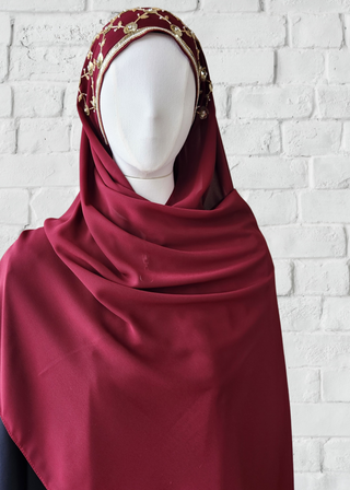 Exquisite Hand-Embroidered Zardozi Hijab - Khushu Modest Wear