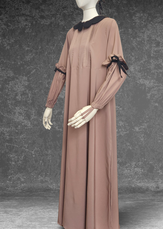 Elegant Modest Abaya With Matching Extra Long Khimar- Azela Set - Khushu Modest Wear