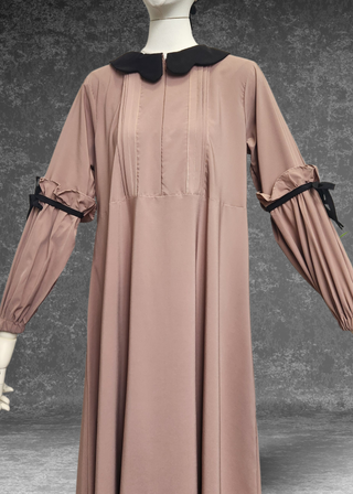 Elegant Modest Abaya With Matching Extra Long Khimar- Azela Set - Khushu Modest Wear