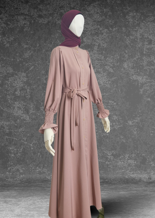 Daily Wear Casual Abaya With Pockets Aisha Abaya - Khushu Modest Wear