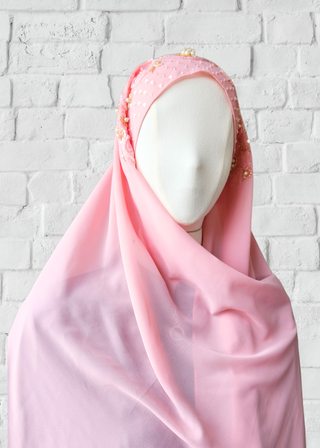 Exquisite Hand-Embroidered Zardozi Hijab - Khushu Modest Wear