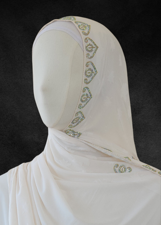 Jacquard Jersey Ultra Soft Self-Embossed Leaves Stretchable Hijabs - Khushu Modest Wear