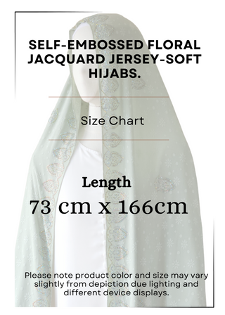 Self-Embossed Floral Jacquard Jersey-Soft Hijabs. - Khushu Modest Wear