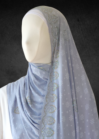 Self-Embossed Floral Jacquard Jersey-Soft Hijabs. - Khushu Modest Wear