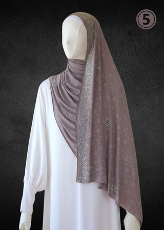 Self-Embossed Floral Jacquard Jersey-Soft Hijabs. - Khushu Modest Wear