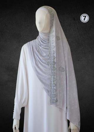 Self-Embossed Floral Jacquard Jersey-Soft Hijabs. - Khushu Modest Wear