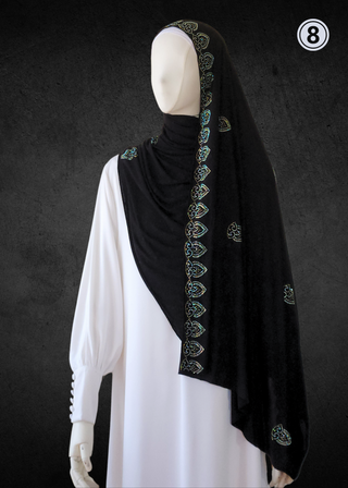 Self-Embossed Floral Jacquard Jersey-Soft Hijabs. - Khushu Modest Wear