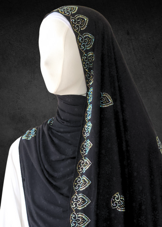 Self-Embossed Floral Jacquard Jersey-Soft Hijabs. - Khushu Modest Wear