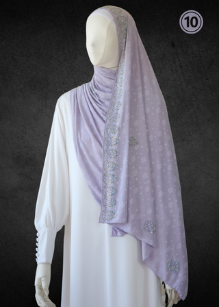 Self-Embossed Floral Jacquard Jersey-Soft Hijabs. - Khushu Modest Wear