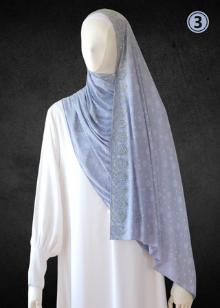 Self-Embossed Floral Jacquard Jersey-Soft Hijabs. - Khushu Modest Wear