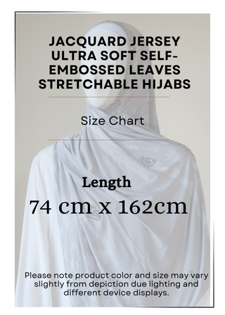 Jacquard Jersey Ultra Soft Self-Embossed Leaves Stretchable Hijabs - Khushu Modest Wear