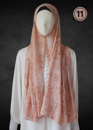 Tie Dye Soft Chiffon Hijabs - Khushu Modest Wear