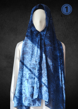 Tie Dye Soft Chiffon Hijabs - Khushu Modest Wear