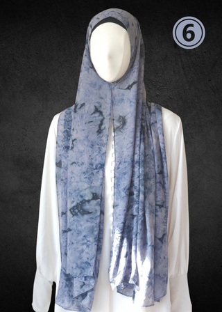 Tie Dye Soft Chiffon Hijabs - Khushu Modest Wear