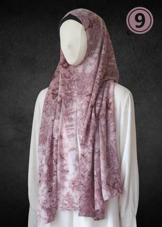 Tie Dye Soft Chiffon Hijabs - Khushu Modest Wear